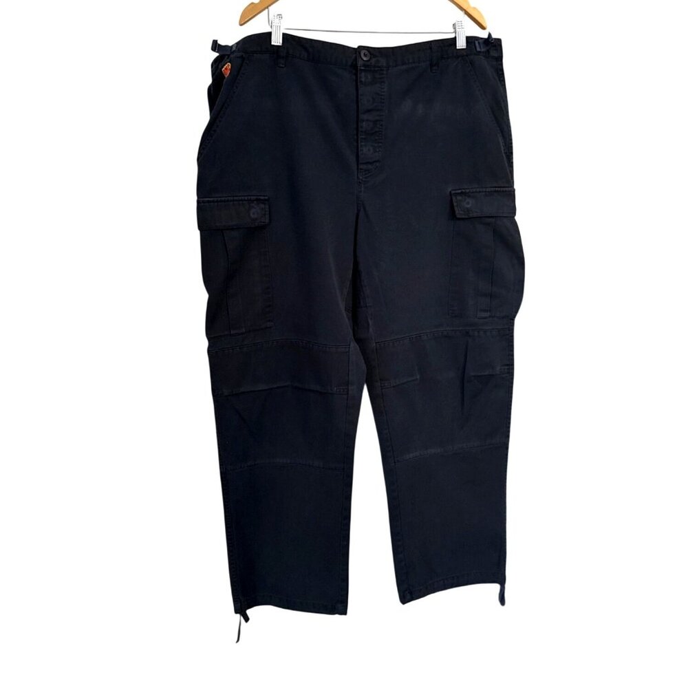 Empyre Mens Black Cargo Pants Size 40 With Adjustable Drawstrings & Multiple Poc